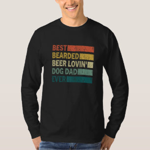 Camiseta Hombre Vintage Mejor Perro Padre Barba Amante Cerv