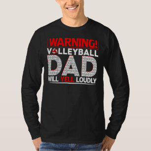 Camiseta Hombre Voleibol Papá Advertencia Papá Gritará Fuer
