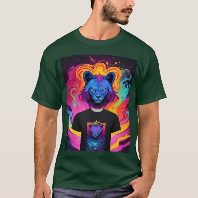 Camiseta hombre y chica león (Anverso)