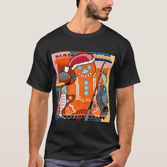 Camiseta HombreDeJengibrePescando (Anverso)