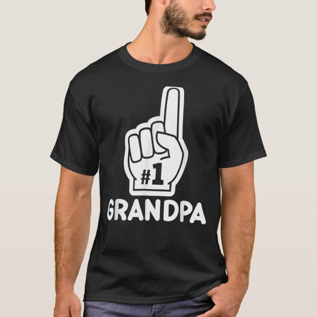 Camiseta Hombres 1 abuelo número uno Día del Padre 2 (Anverso)