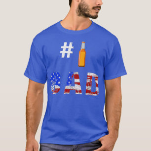 Camiseta Hombres 1 padre número uno Día bandera estadounide