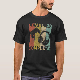 Camiseta Hombres 20 Años Jugamiento Hombres Nivel 20 Comple