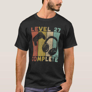 Camiseta Hombres 27º Cumpleaños Hombres Gaming T Nivel 27 C