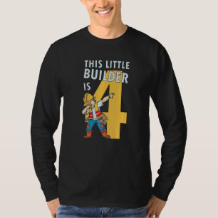 Camiseta Hombres 4 años Constructor Boy 4 Cumpleaños Builde