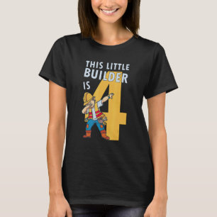 Camiseta Hombres 4 años Constructor Boy 4 Cumpleaños Builde