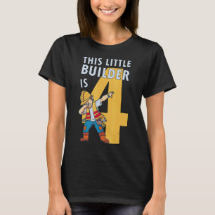 Camiseta Hombres 4 años Constructor Boy 4 Cumpleaños Builde