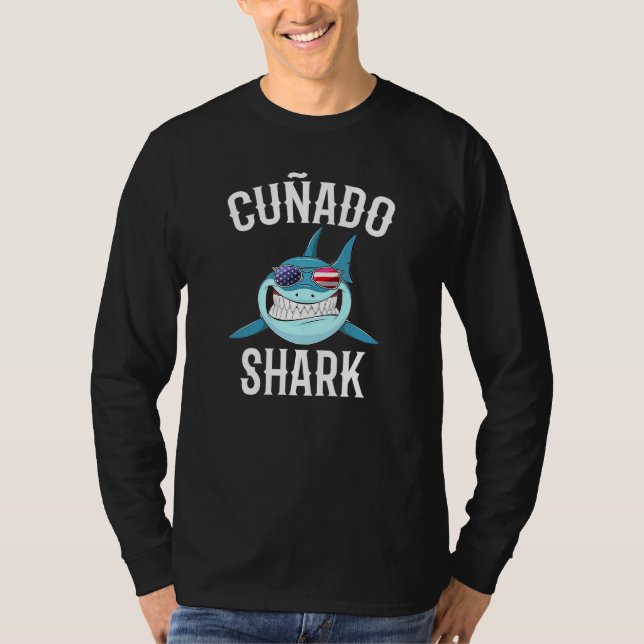 Camiseta Hombres 4 De Julio Cunado Shark Hermano Español En (Anverso)
