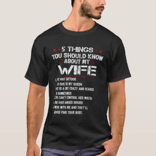 Camiseta Hombres 5 Cosas Que Deberías Saber De Mi Esposa Ti