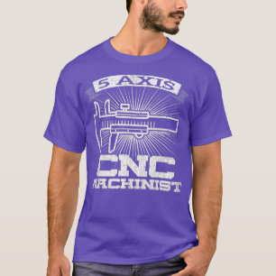 Camiseta Hombres 5 Ejes CNC Machinist Engineering GCode