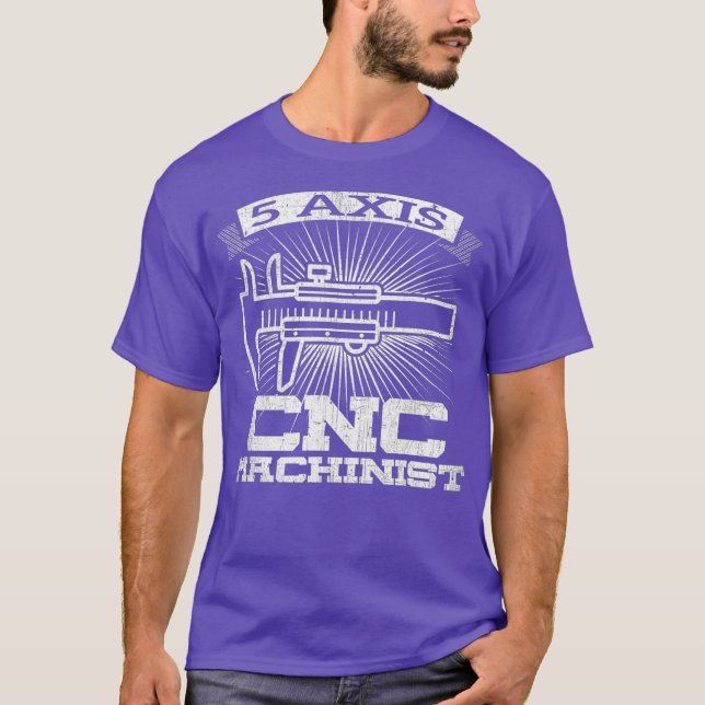 Camiseta Hombres 5 Ejes CNC Machinist Engineering GCode (Anverso)