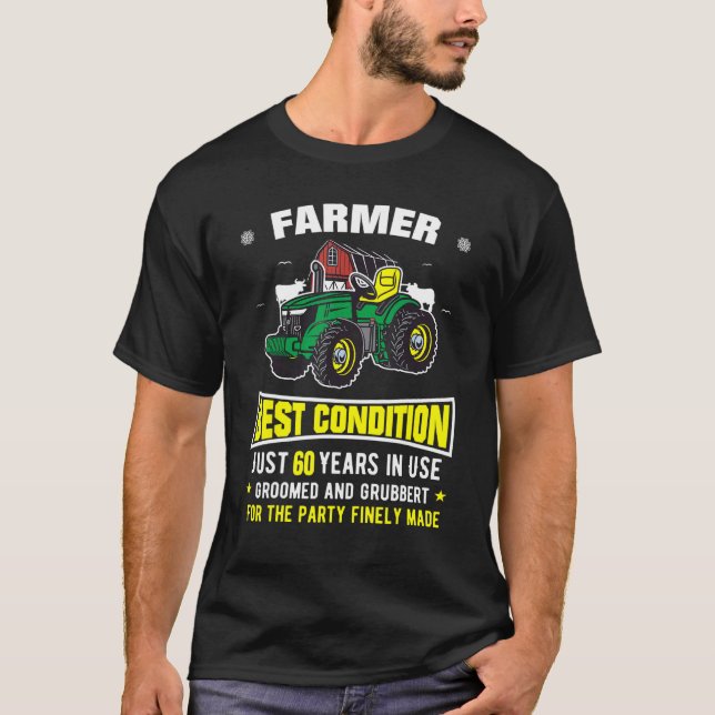 Camiseta Hombres 60 años agricultor o jugador de tractores (Anverso)
