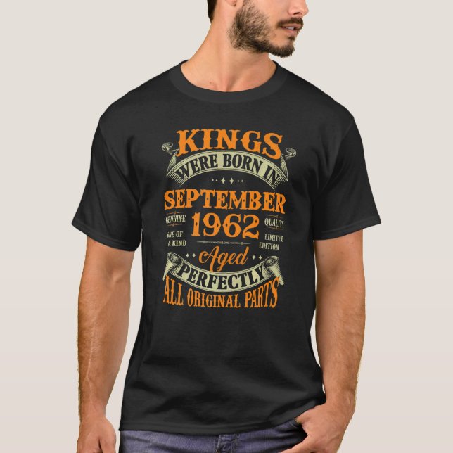 Camiseta Hombres 60. Años Reyes Nacidos En Septiembre De 19 (Anverso)