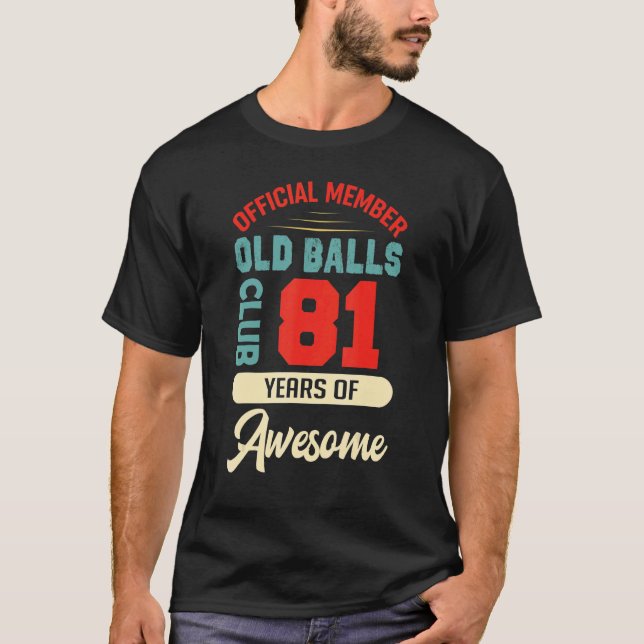 Camiseta Hombres 81.º Club De Bolas De Cumpleaños 81 Awes (Anverso)