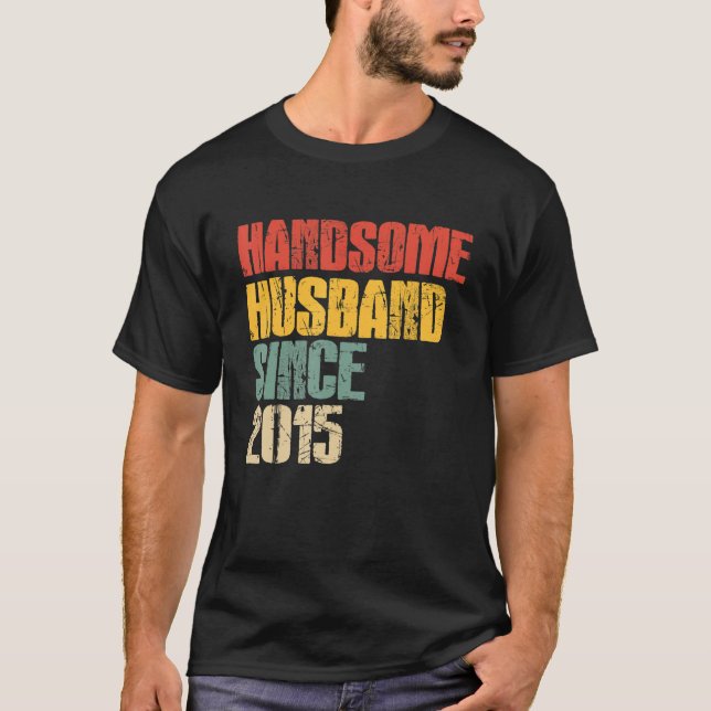 Camiseta Hombres 8° aniversario Boda por él guapo Husb (Anverso)