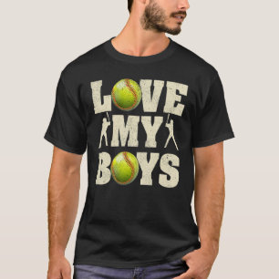Camiseta Hombres a los que amo a mis niños Softball Padre D