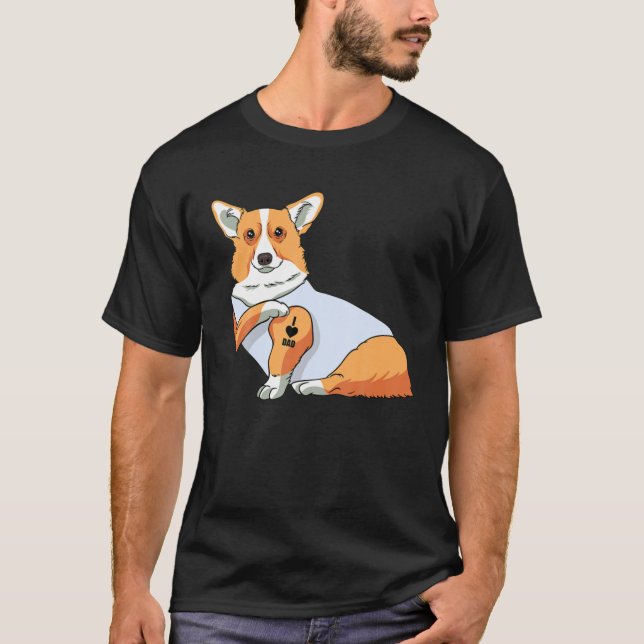 Camiseta Hombres a los que amo a papá Tattoo Gracioso perro (Anverso)