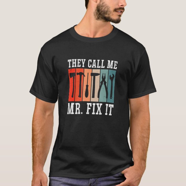 Camiseta Hombres A Los Que Me Llaman Sr. Fix It Graphyman M (Anverso)