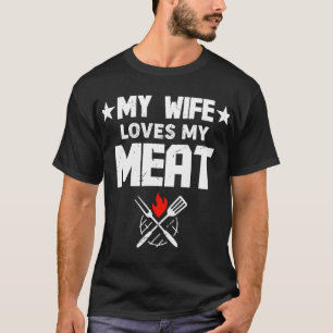 Camiseta Hombres A Mi Esposa Le Encanta Mi Carne Graciosa P