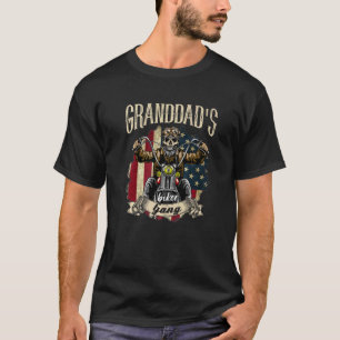 Camiseta Hombres Abuelo Biker Bandera Bandera