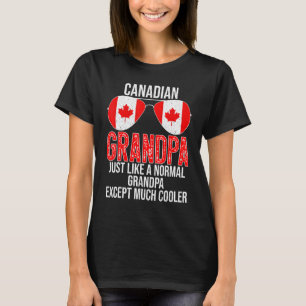 Camiseta Hombres Abuelo canadiense bandera de Canadá gafas