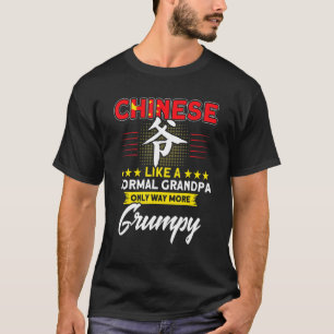 Camiseta Hombres Abuelo Chino Hombres Orgullo Bandera China