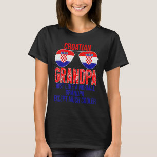 Camiseta Hombres Abuelo Croata Bandera Croacia Gafas de sol