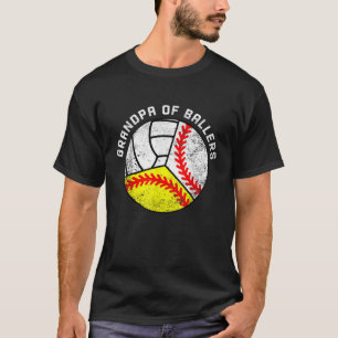 Camiseta Hombres Abuelo De Ballers Divertido Béisbol De Voz
