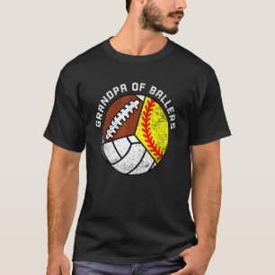 Camiseta Hombres Abuelo De Baloncestistas Fútbol De Voleibo