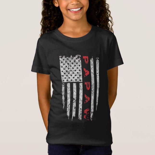 Camiseta Hombres Abuelo de la Bandera Estadounidense Papaw (Anverso)