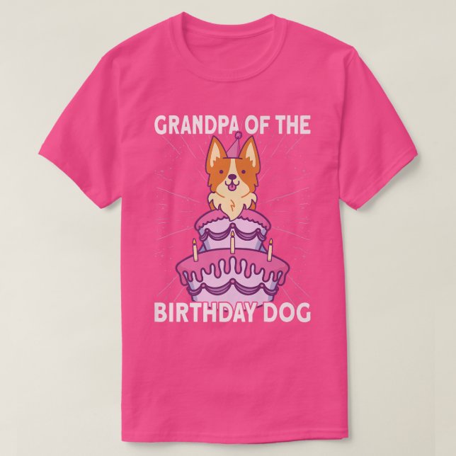Camiseta Hombres Abuelo Del Cumpleaños Del Perro Corgi Do (Diseño del anverso)