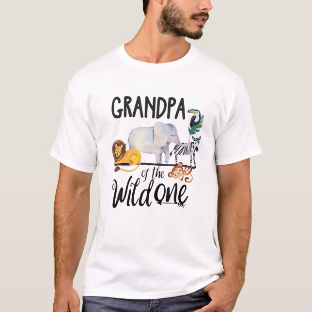 Camiseta Hombres Abuelo Del Salvaje Safari De Cumpleaños De (Anverso)