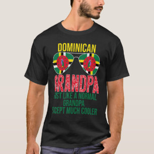 Camiseta Hombres Abuelo Dominica Bandera Dominica Gafas de