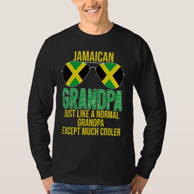 Camiseta Hombres Abuelo Jamaiquino Bandera Jamaica Gafas de (Anverso)