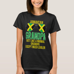 Camiseta Hombres Abuelo Jamaiquino Bandera Jamaica Gafas de