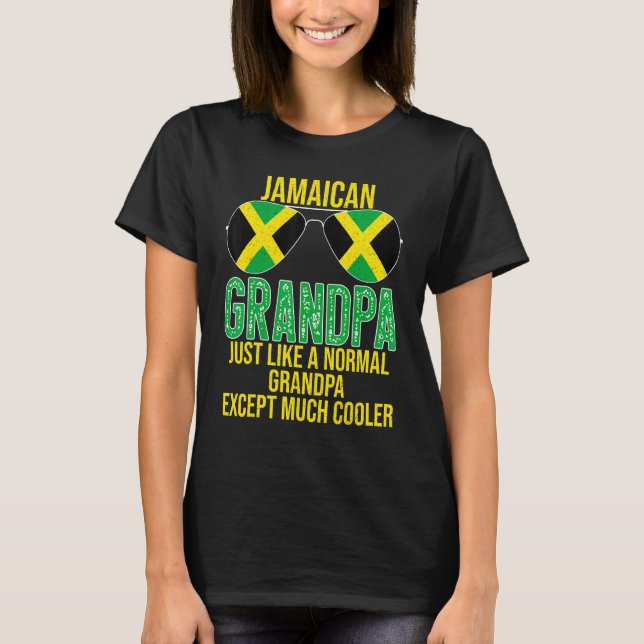 Camiseta Hombres Abuelo Jamaiquino Bandera Jamaica Gafas de (Anverso)