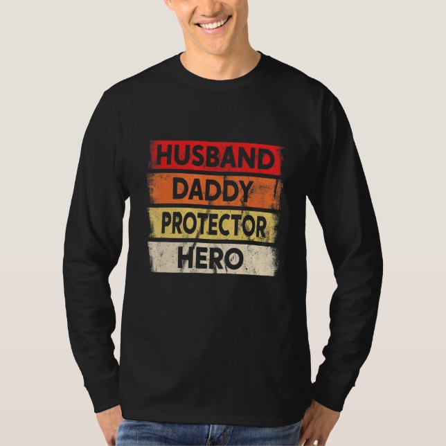 Camiseta Hombres Abuelo Padres Día Esposo Papi Protector H (Anverso)