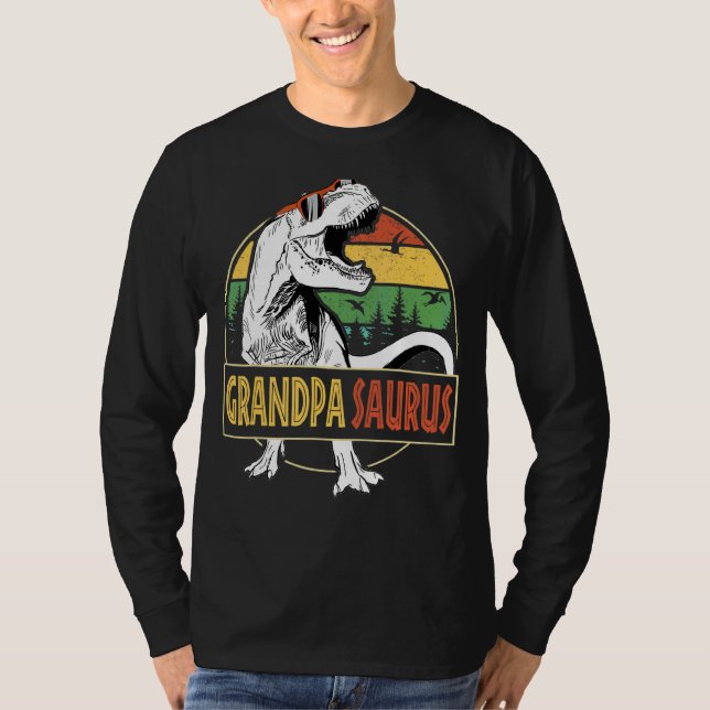 Camiseta Hombres Abuelo Rex Dinosaurio Abuelo Saurus Fa (Anverso)