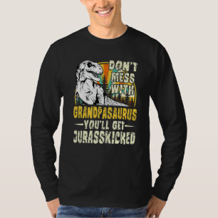 Camiseta Hombres Abuelo Rex Saurus Papasaurus Dinosaurios F