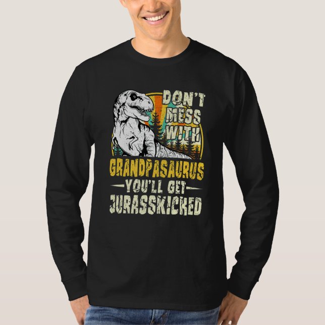 Camiseta Hombres Abuelo Rex Saurus Papasaurus Dinosaurios F (Anverso)