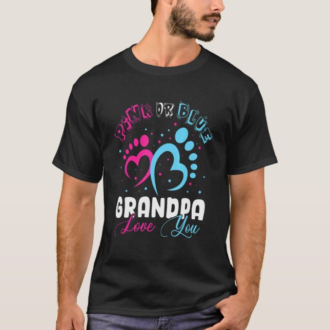 Camiseta Hombres Abuelo Rosa O Azul Te Ama Revelación De Gé (Anverso)