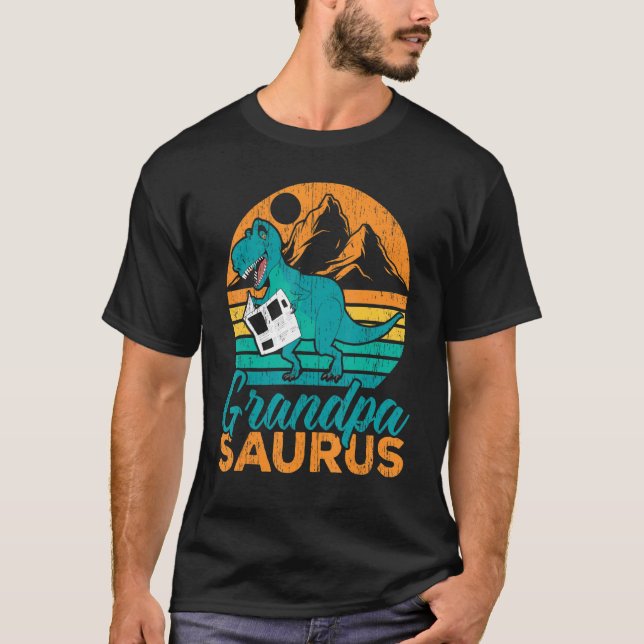 Camiseta Hombres Abuelo Saurus Rex Dinosaurio (Anverso)