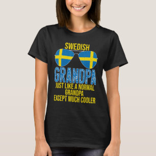 Camiseta Hombres Abuelo sueco Bandera de Suecia gafas de so