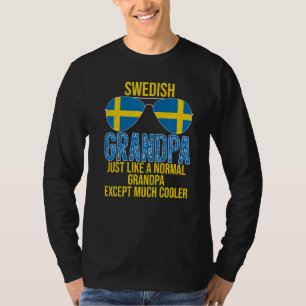 Camiseta Hombres Abuelo sueco Bandera de Suecia gafas de so