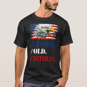 Camiseta Hombres Abuelo Veterano Veterano de Eagle Bandera