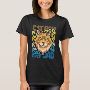 Camiseta Hombres adorables con el gato negro papá retro vin
