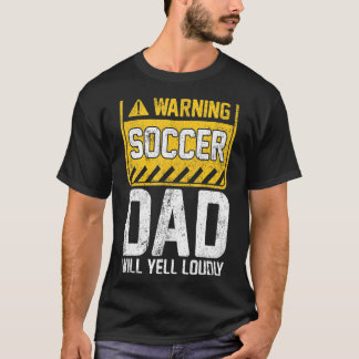 Camiseta Hombres advierten al fútbol papá Vintage Retro Fau
