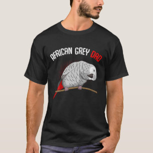Camiseta Hombres africanos loro gris papa divertida