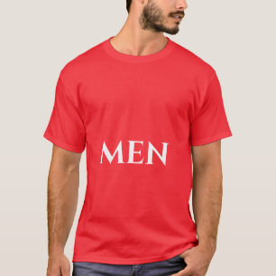 Camiseta Hombres agradables Texto Color Rojo Guapo y Cool
