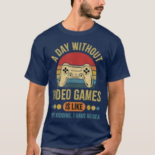Camiseta Hombres Al Día Sin Videojuegos Graciosos Gamer Vid